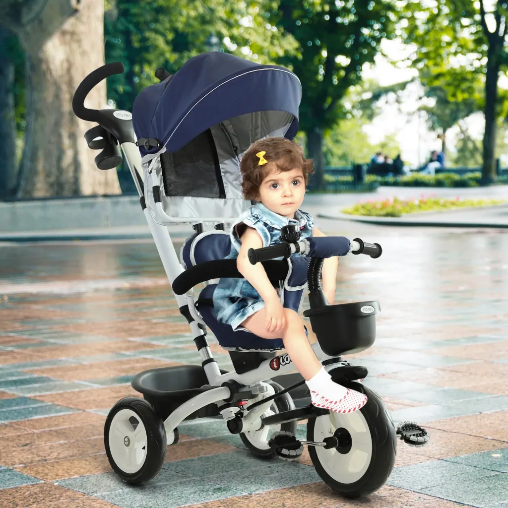 4-in-1 Kinderdreirad mit Sonnendach