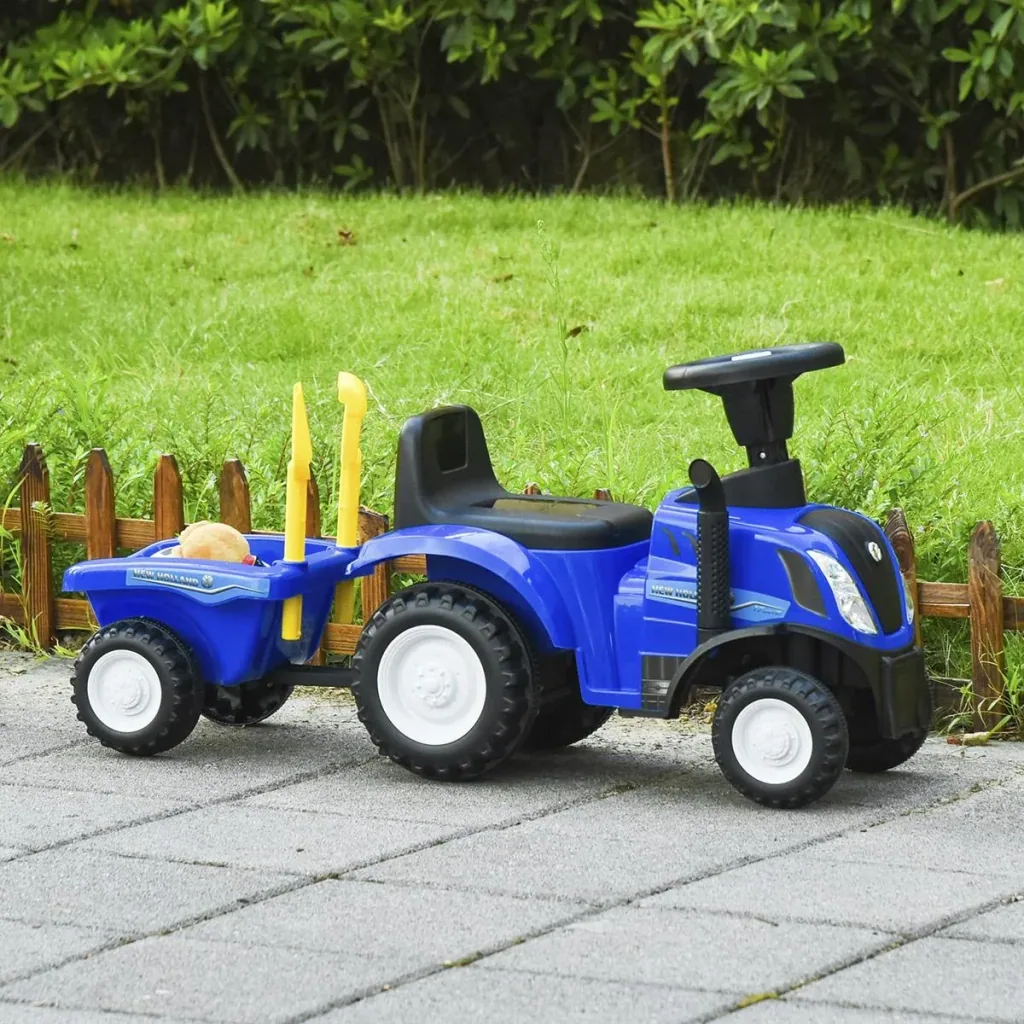 Kinder Rutschauto NEW HOLLAND Rutscherfahrzeug Kinderauto Kinderfahrzeug klassische Auto Laufhilfe mit Hupe Kunststoff