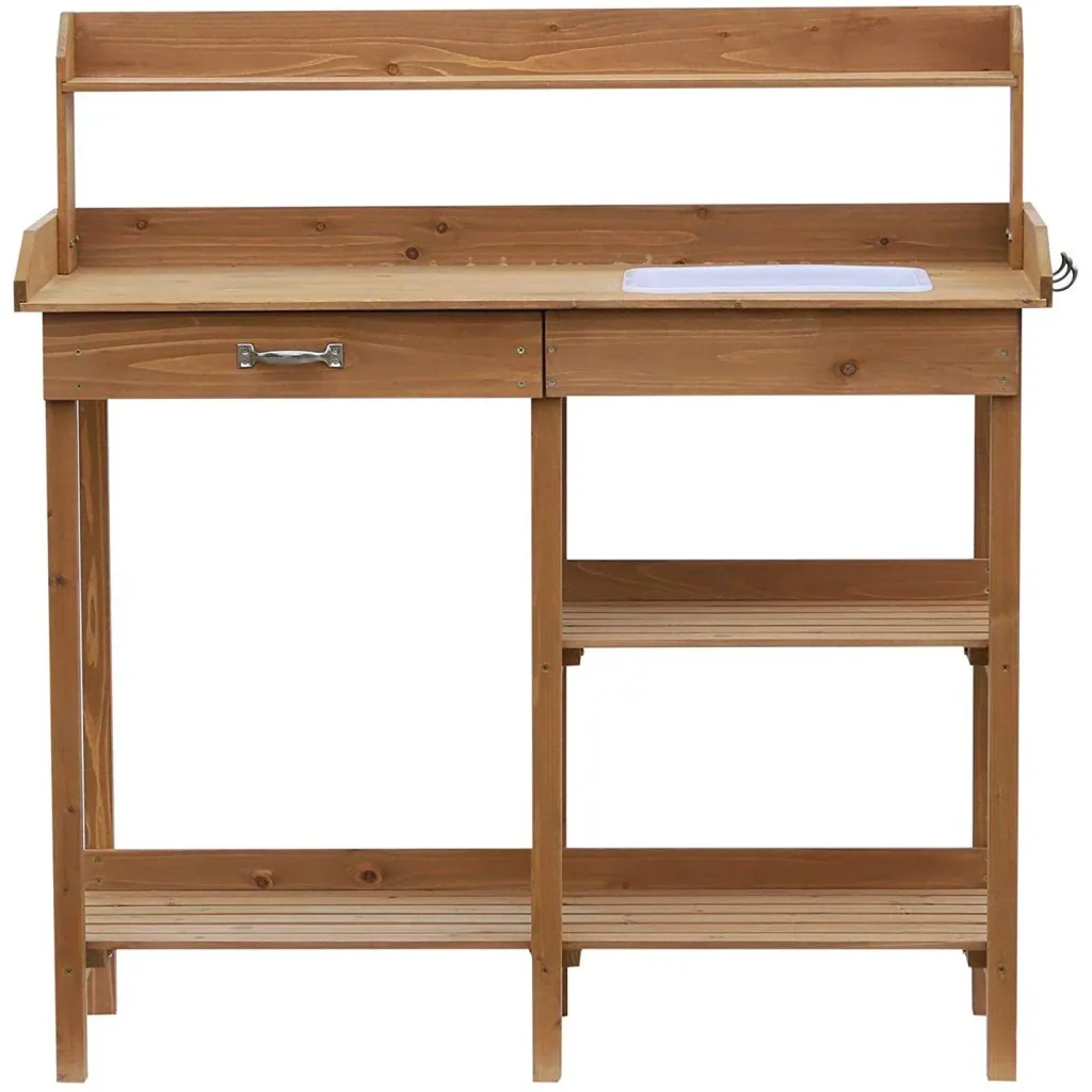 Pflanztisch mit Wanne Tannenholz H112cm Natur