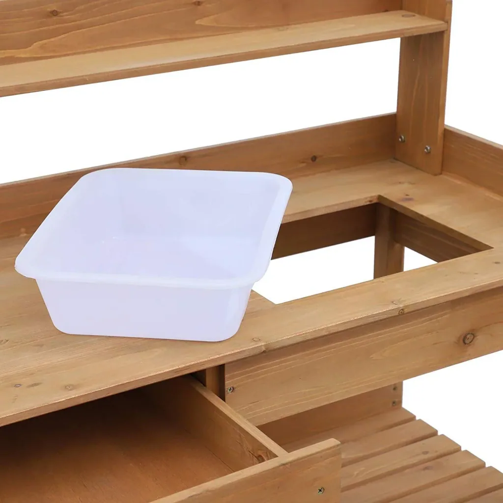 Pflanztisch mit Wanne Tannenholz H112cm Natur