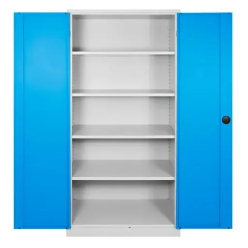 Flügeltürschrank RAL 7035/5012, 195x92x50cm
