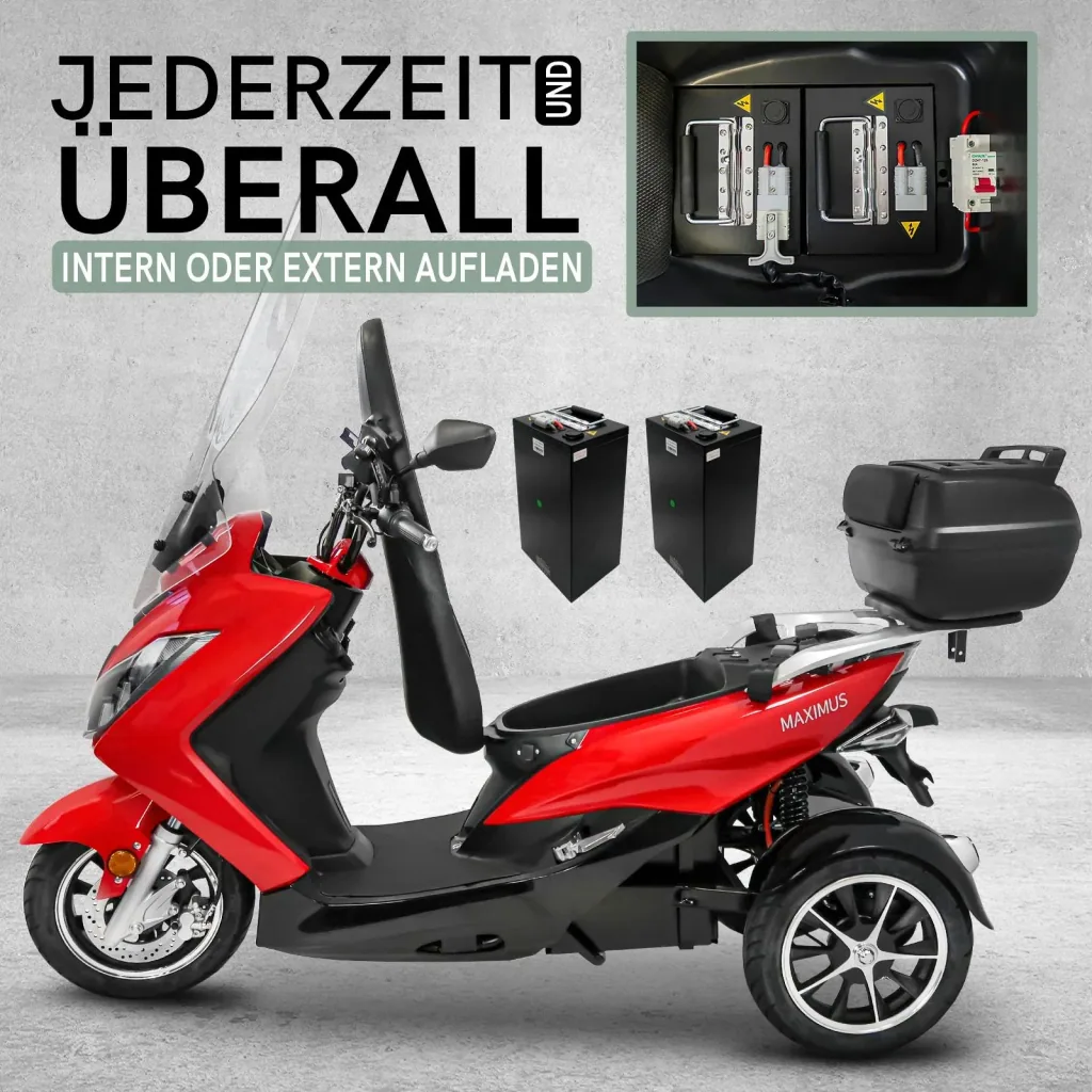 Maximus MX3-25 2 Akku Version 60V 32,5 Ah Lithium Akku , 1500W , 2 Personen Zulassung mit Topcase