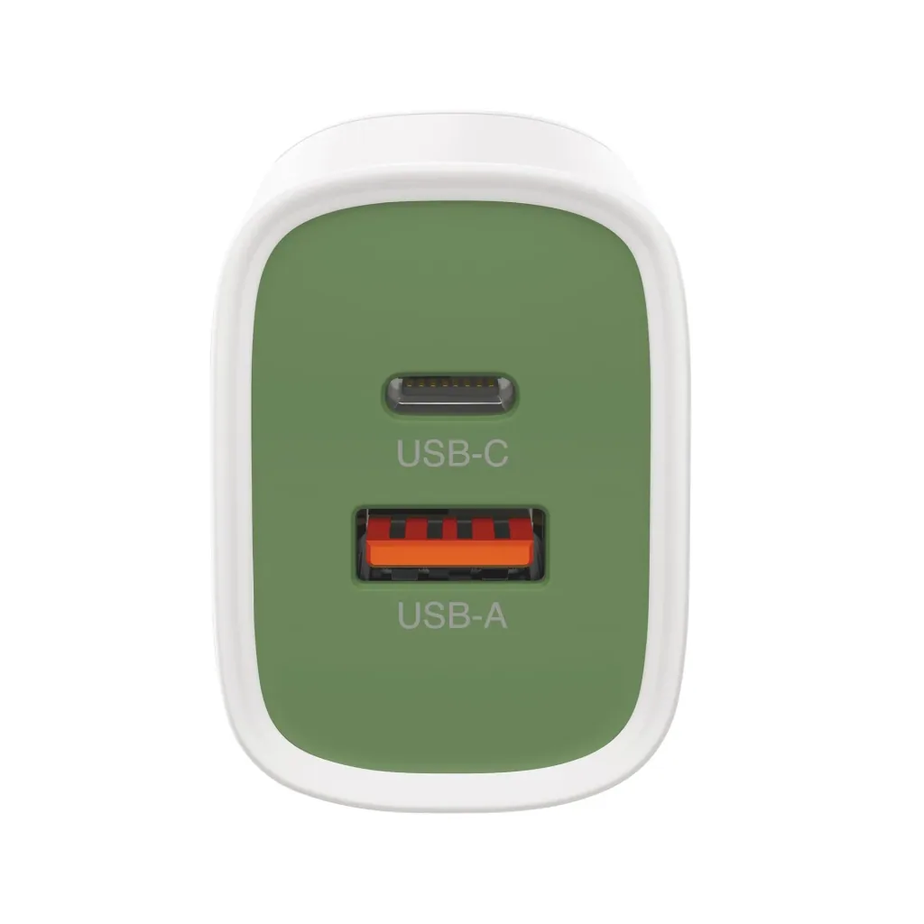 USB Schnellladeadapter mit 1 x USB-A und 1 x USB-C Anschluss inklusive Welt-Reiseadapter, max. 20 Watt