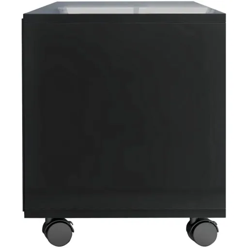 TV-Schrank mit Rollen 90x35x35 cm Spanplatte Hochglanz schwarz
