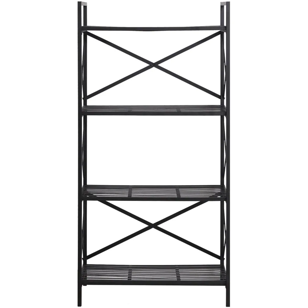 Standregal Bücherregal Lagerregal Aufbewahrungsregal Pflanzregal Schuhregal Metall Schwarz 80 x 40 x 160 cm