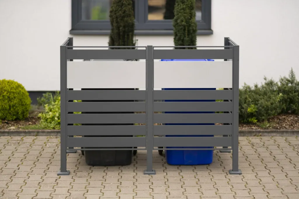Mülltonnenverkleidung Planum 2er Box, 120 cm, antharzit