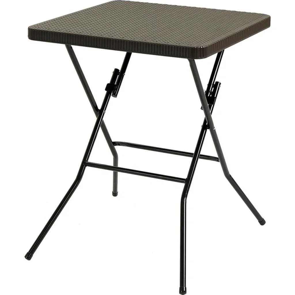 Klapptisch Rattanlook - dunkelbraun - 60 x 60 cm