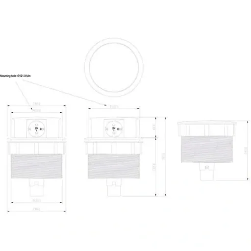 Pop-up-Steckdose - 4 Steckdosen - Schuko