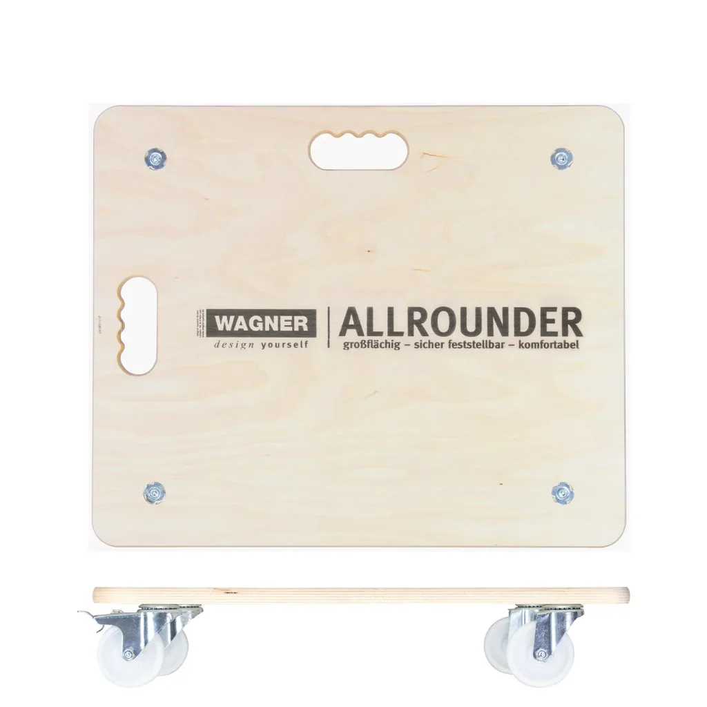 Transporthilfe MM 1116, 59 x 49 x 11 cm, harte Rollen Ø 75 mm, Rollenlager, 2 Bremsen, Multiplex FSC®, Tragkraft 250 kg