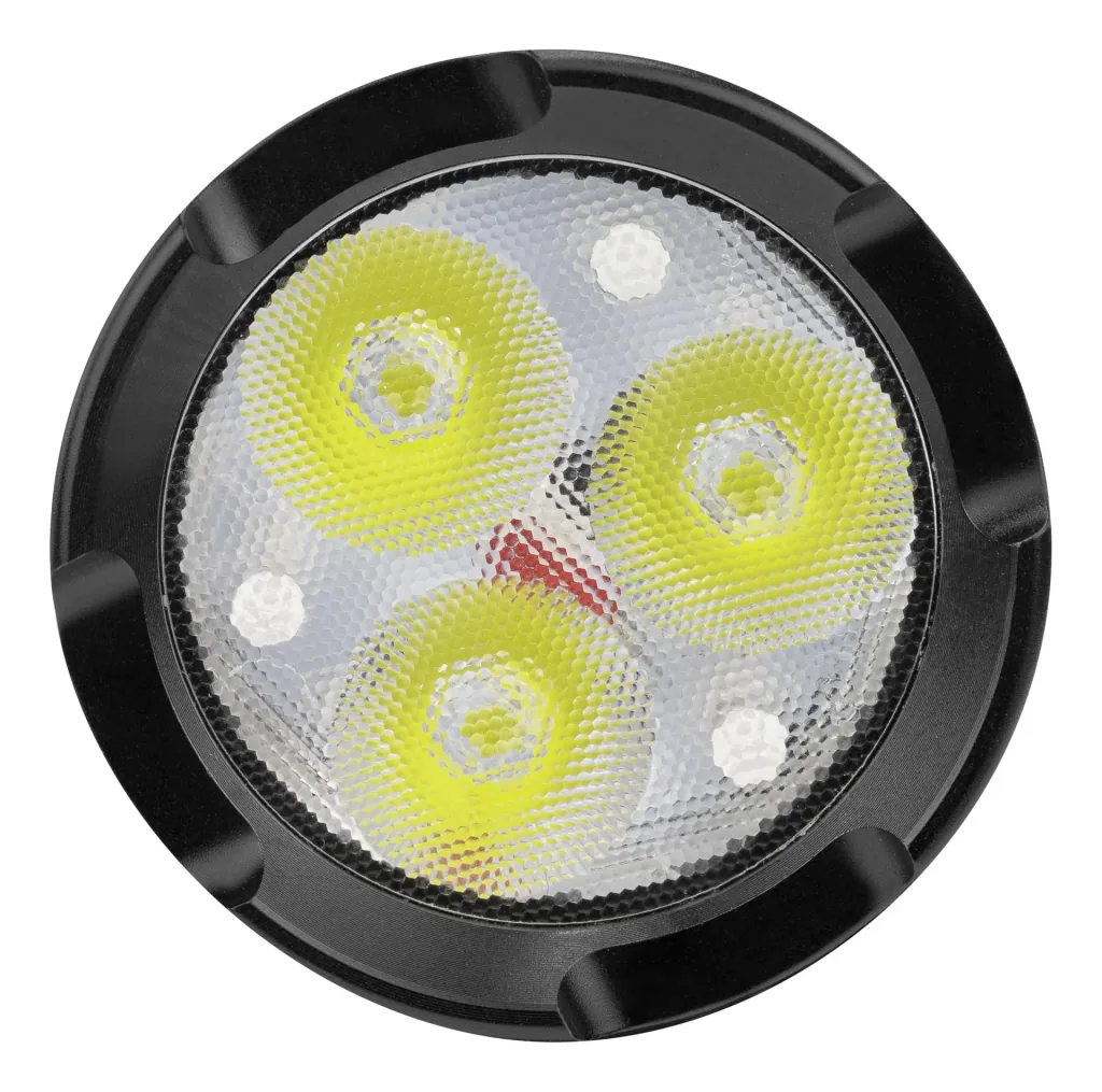 Professionelle LED-Metalltaschenlampe mit 3x10W Hochleistungs-LEDs sowie einer Speziallinse, wiederaufladbar