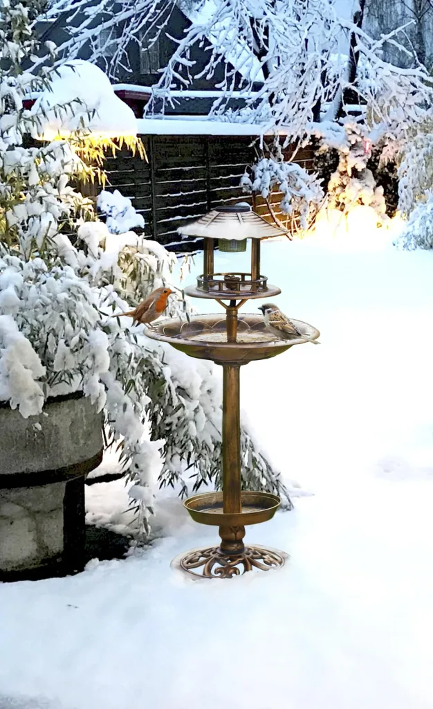 Solar-Vogelbad 4in1, bronze