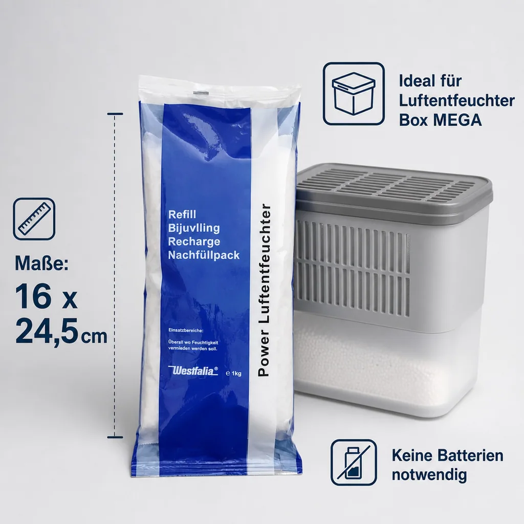 Luftentfeuchter-Granulat 1 kg im Vliesbeutel