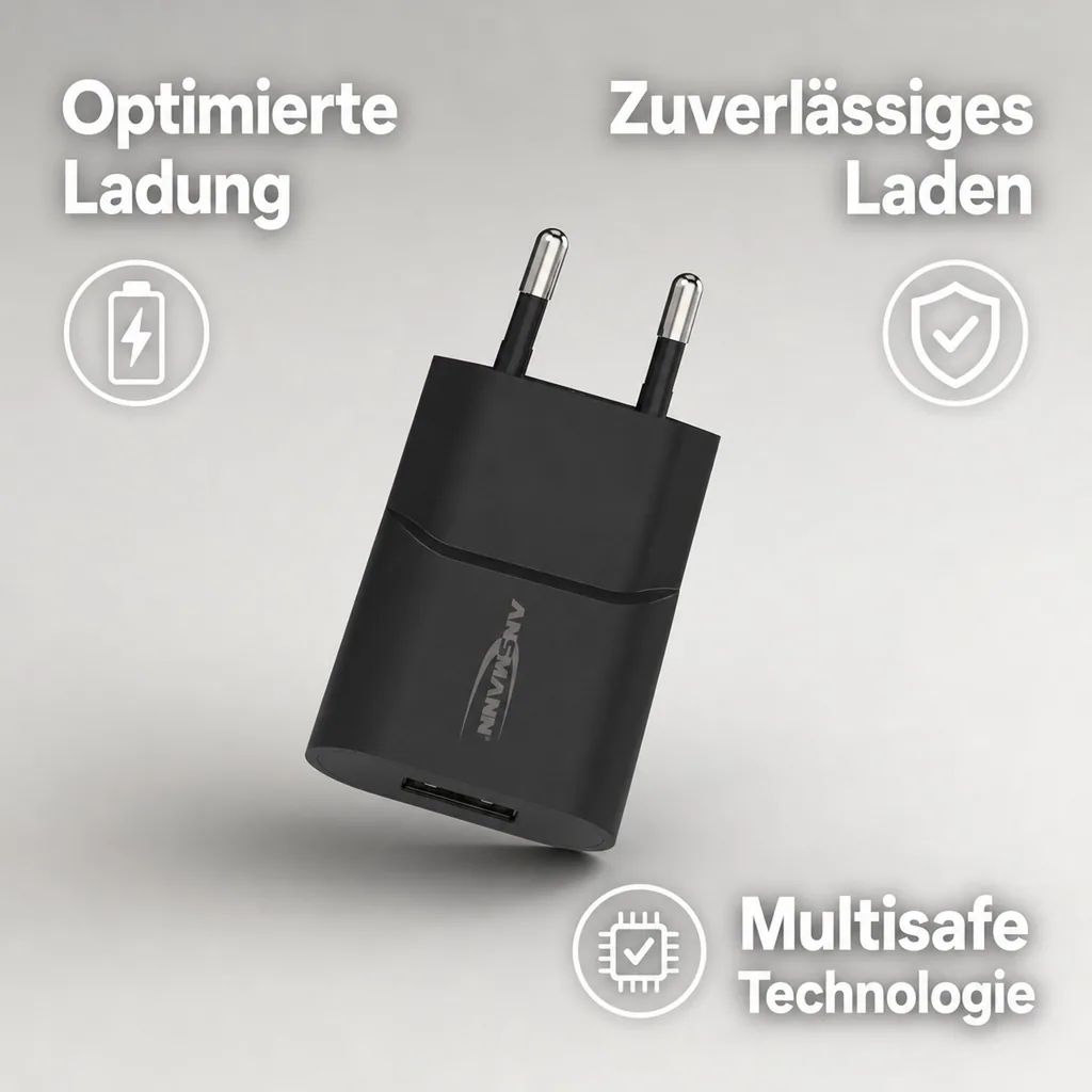 USB Ladeadapter mit 1 USB 2.0 Buchse Typ A, 1000 mA