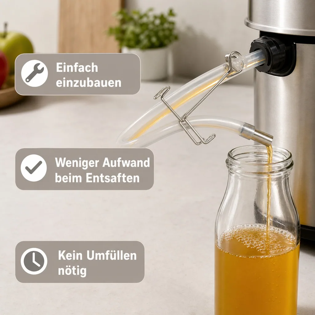 Ablaufschlauch mit Klemme, zu Fruchtentsafter Edelstahl 9 Liter 761262