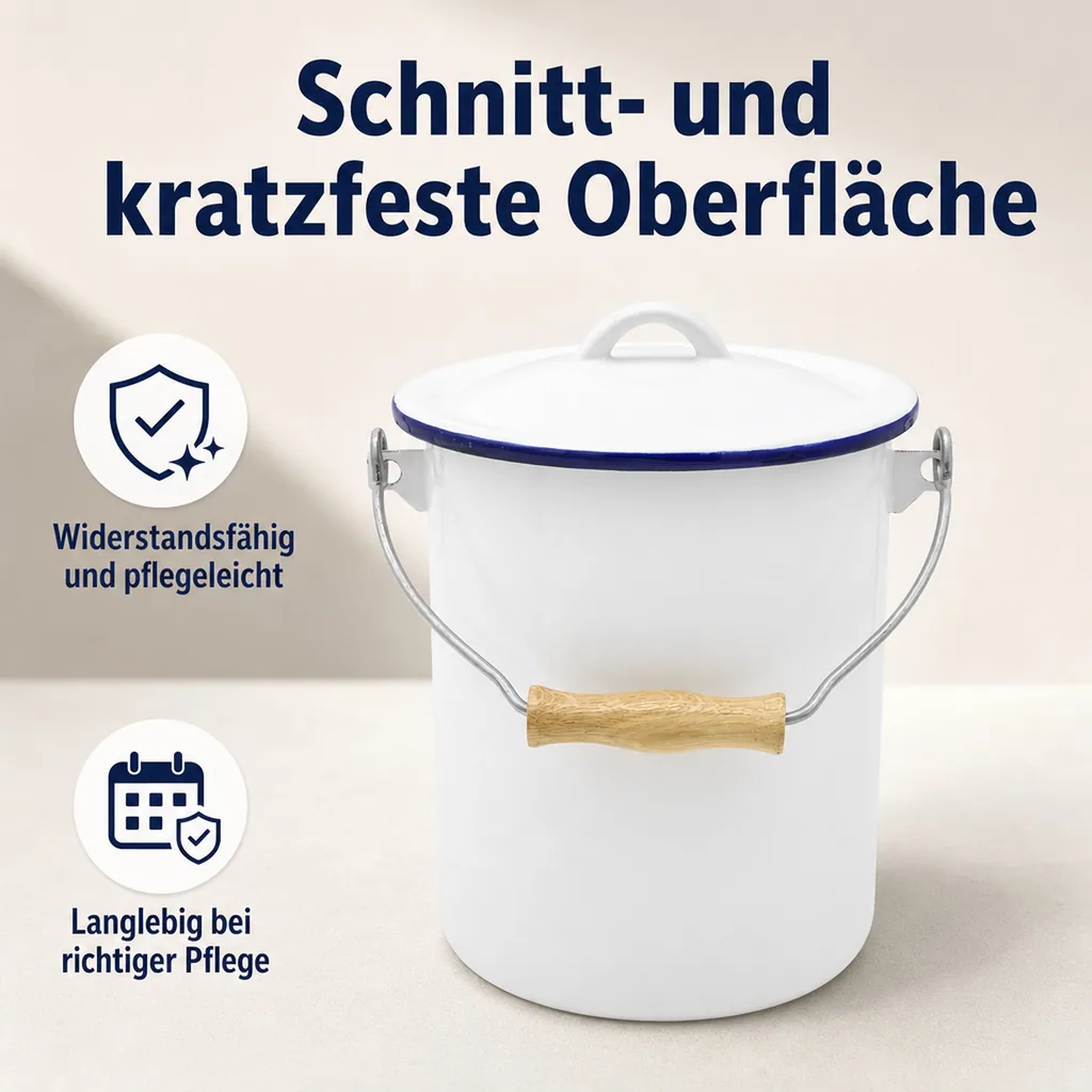 Abfalleimer, weiß, 3 Liter