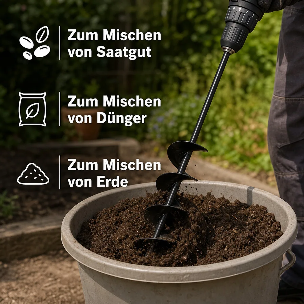 Stahl Pflanzbohrer/ Erdlochbohrer-Set, 2-teilig