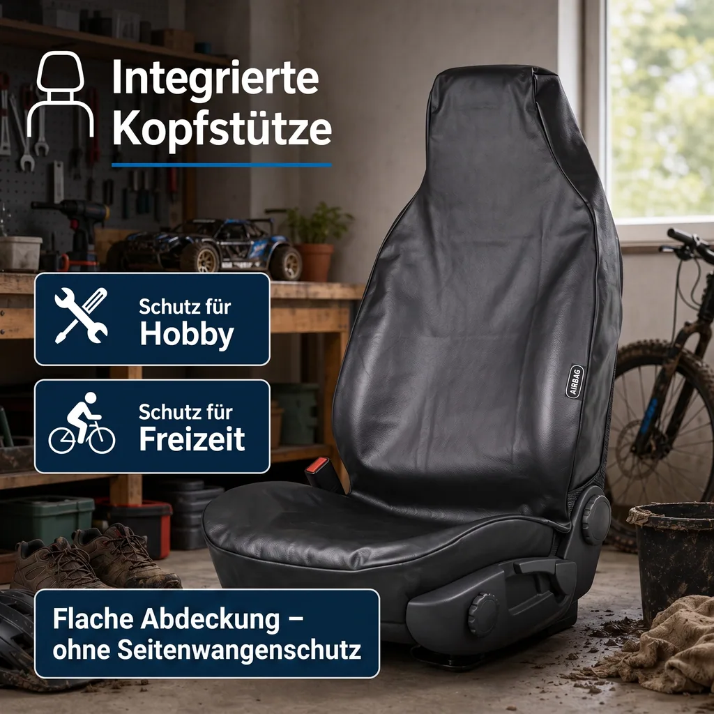 Werkstattschoner in Lederoptik, schwarz