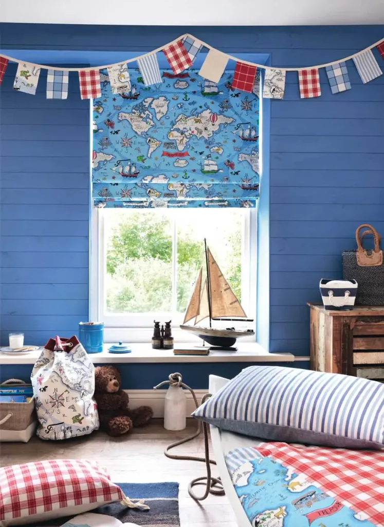 Little Sanderson Abracazoo Streifenstoff Seaton hellblau