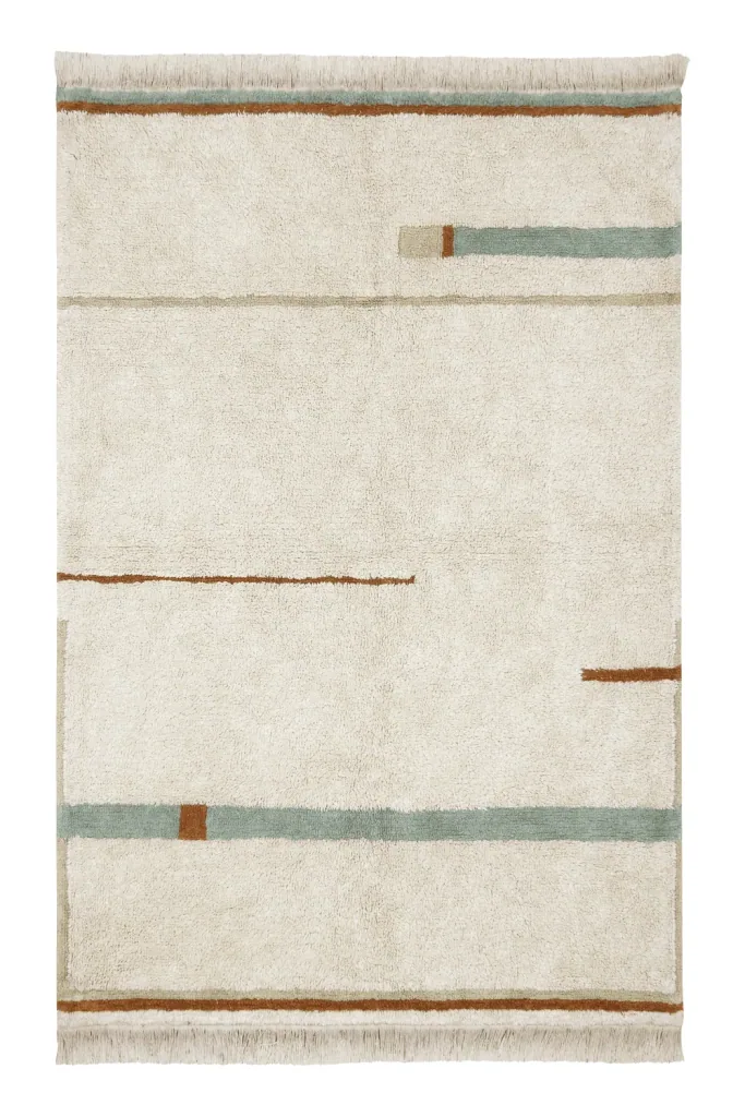 Lorena Canals Waschbarer Teppich - Lanes Vintage Blue, Größe: 90 x 130 cm