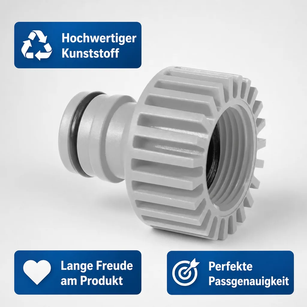 1 Zoll Wasserhahn Adapter, 32mm Wasserhahn Anschluss, Verstärkter Anschluss