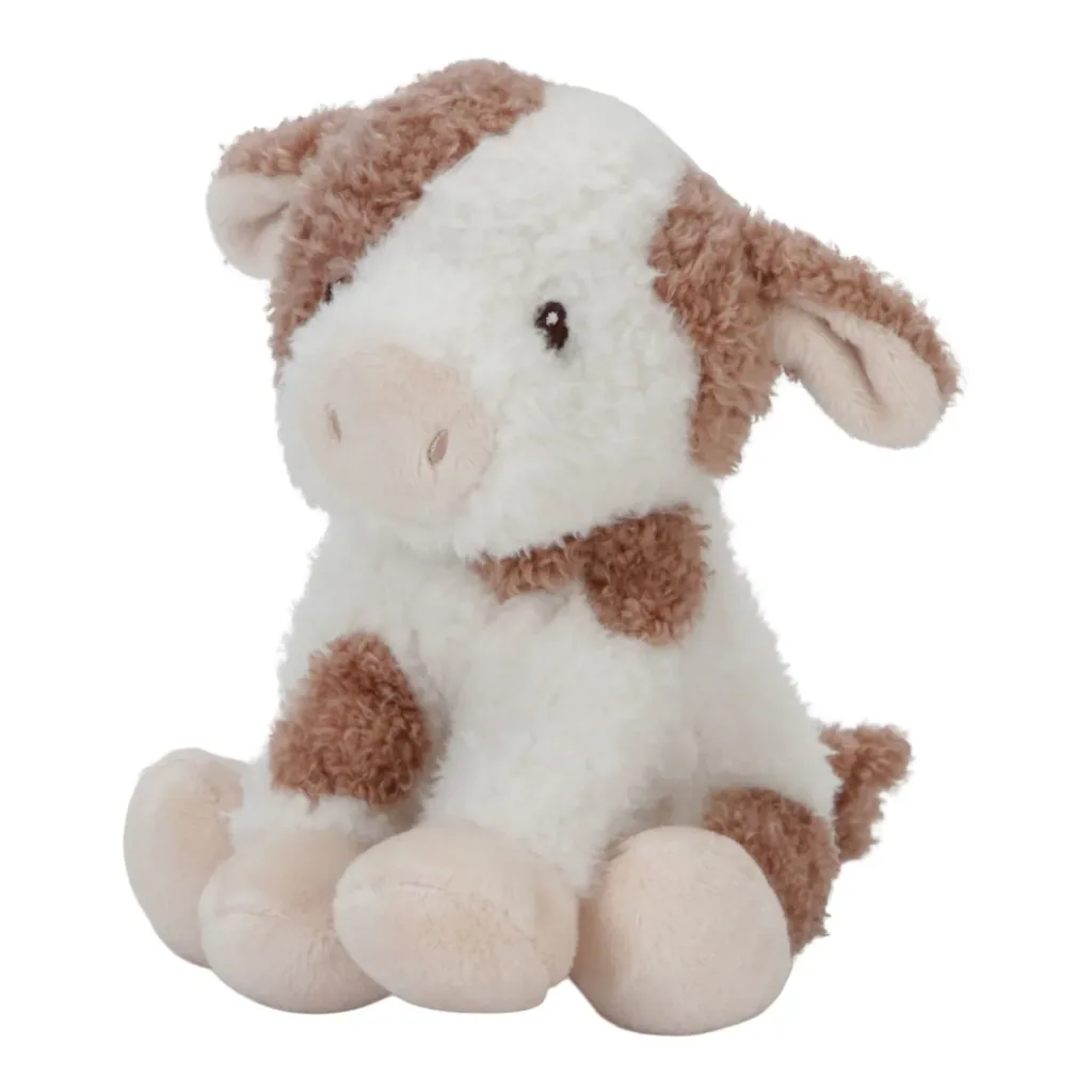 Little Dutch Kuscheltier, Plüschtier, Stofftier Kuh - Little Farm, aus weichem Stoff - Perfekt zum Spielen & Schmusen, 17cm