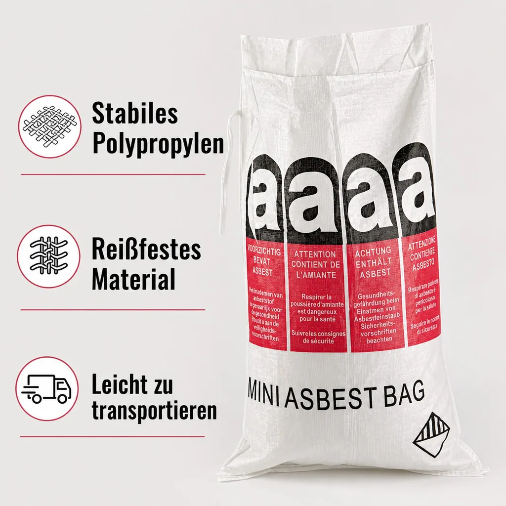 Asbestsack Mini 70x110cm, Abfallsack für Asbestentsorgung