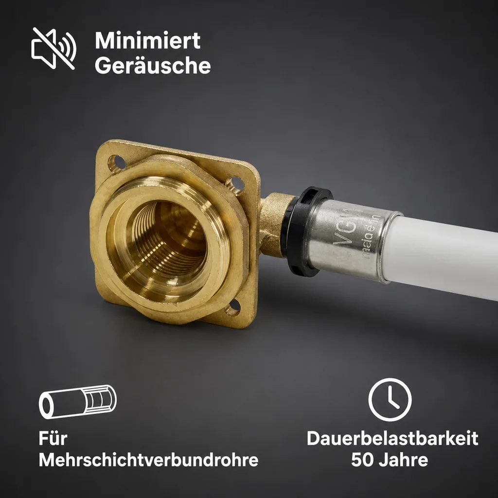 Spülkastenanschluss, Pressfitting 16 x 2 - 1/2", Messing, DVGW zertifiziert