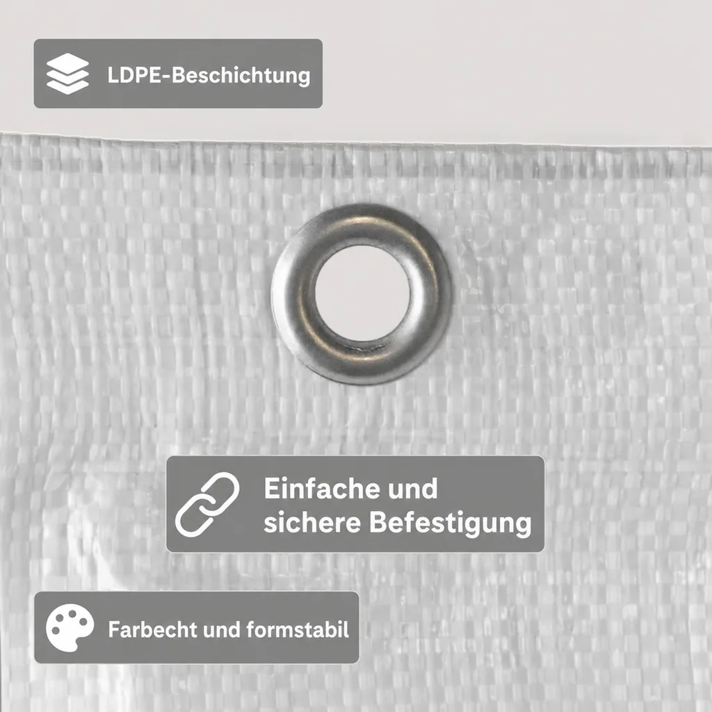 Gerüstplane 0,80 x 10 m, 150 g/m², Abdeckplane, weiß