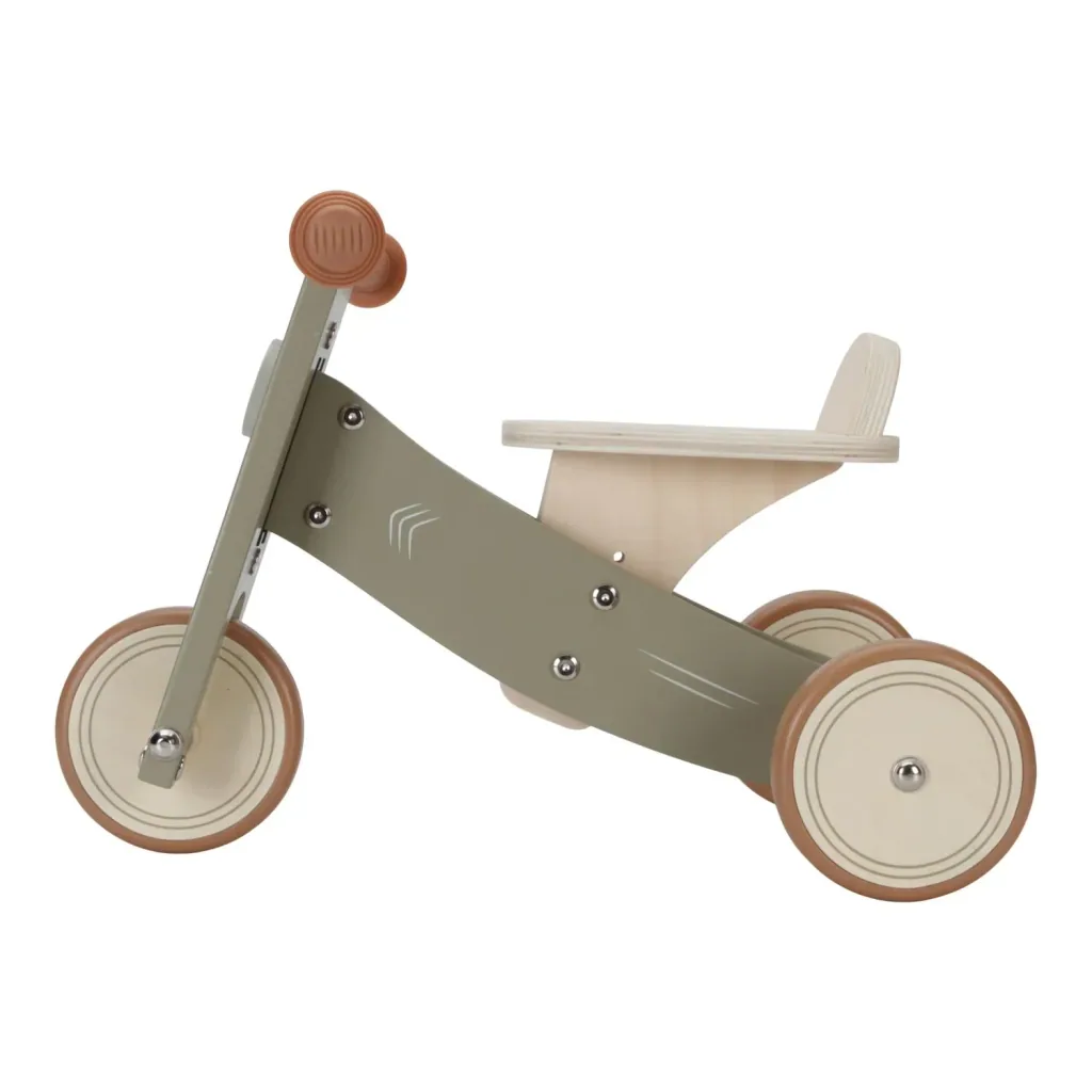 Little Dutch Holzdreirad Olive: Kinder Dreirad mit Gummigriffen & Sicherheitsreifen