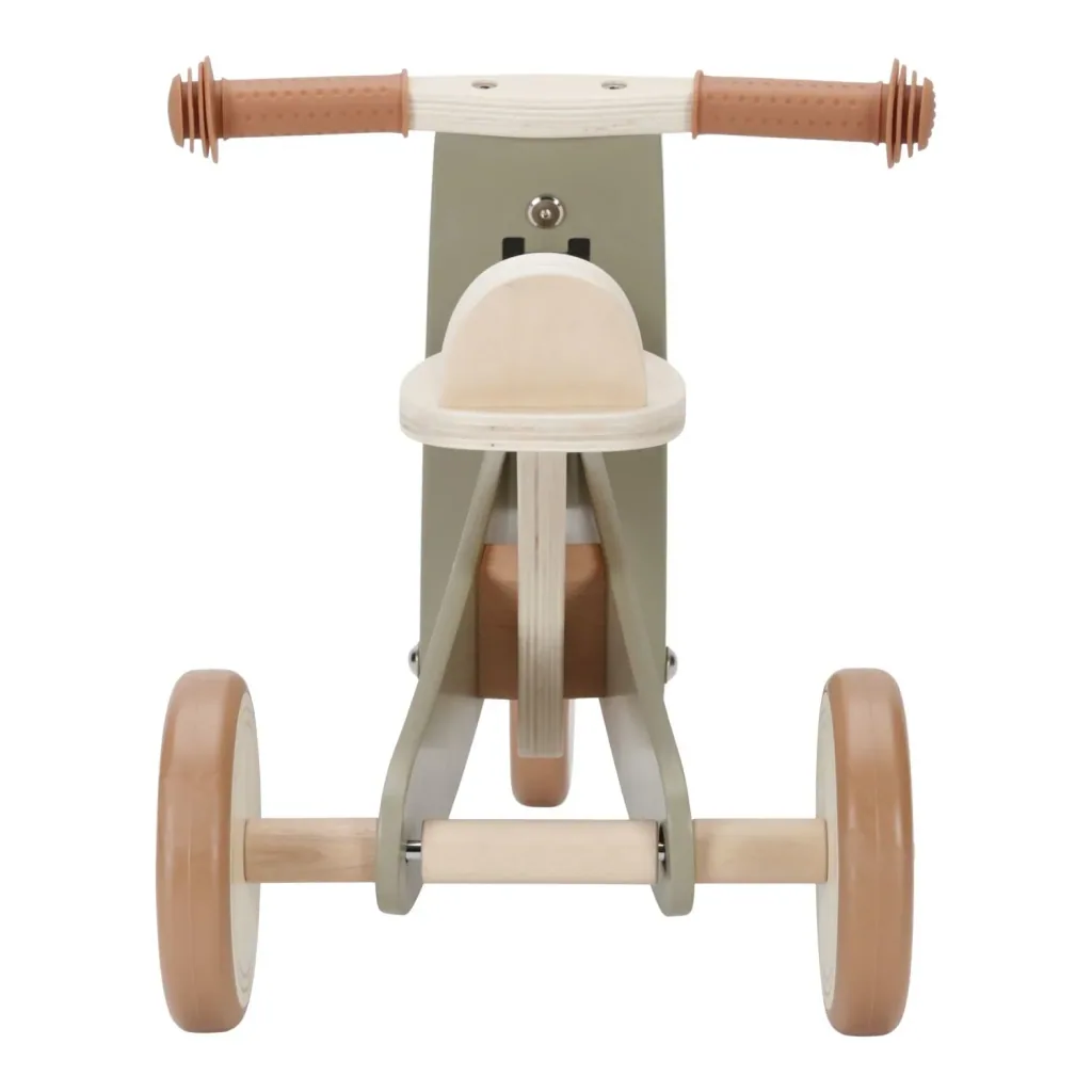 Little Dutch Holzdreirad Olive: Kinder Dreirad mit Gummigriffen & Sicherheitsreifen