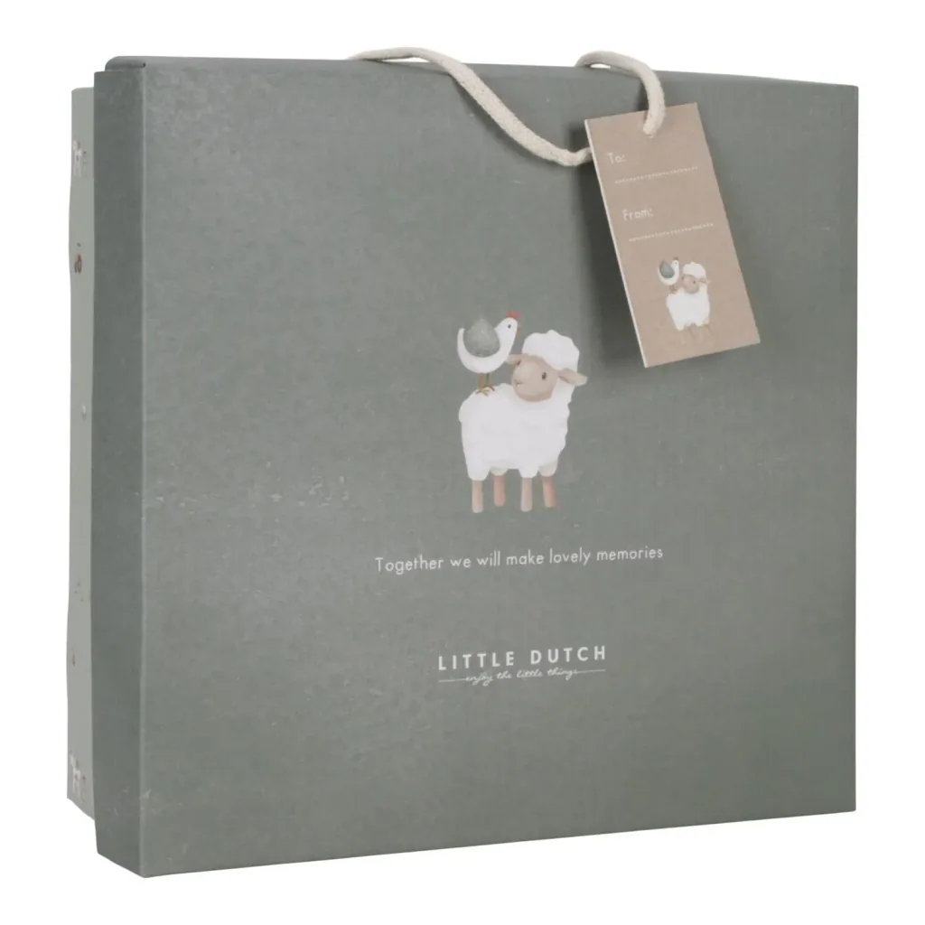 Little Dutch Geschenkset Little Farm: Schmusetuch, Kuscheltier & Rassel für Babys