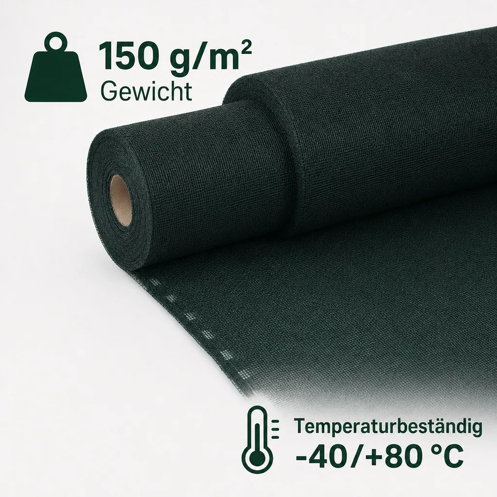 Sichtschutznetz, Windschutznetz, Gartenzaun, 1,8m Breite, 1m Meterware, grün