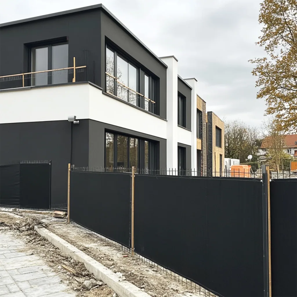 Bauzaunplane blau, 1,76x3,41m, 160g/m², Sichtschutz und Windschutz