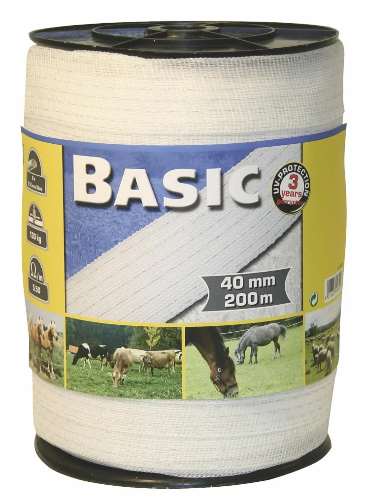 Weidezaunband Basic Line, 200 m, 40 mm, weiß