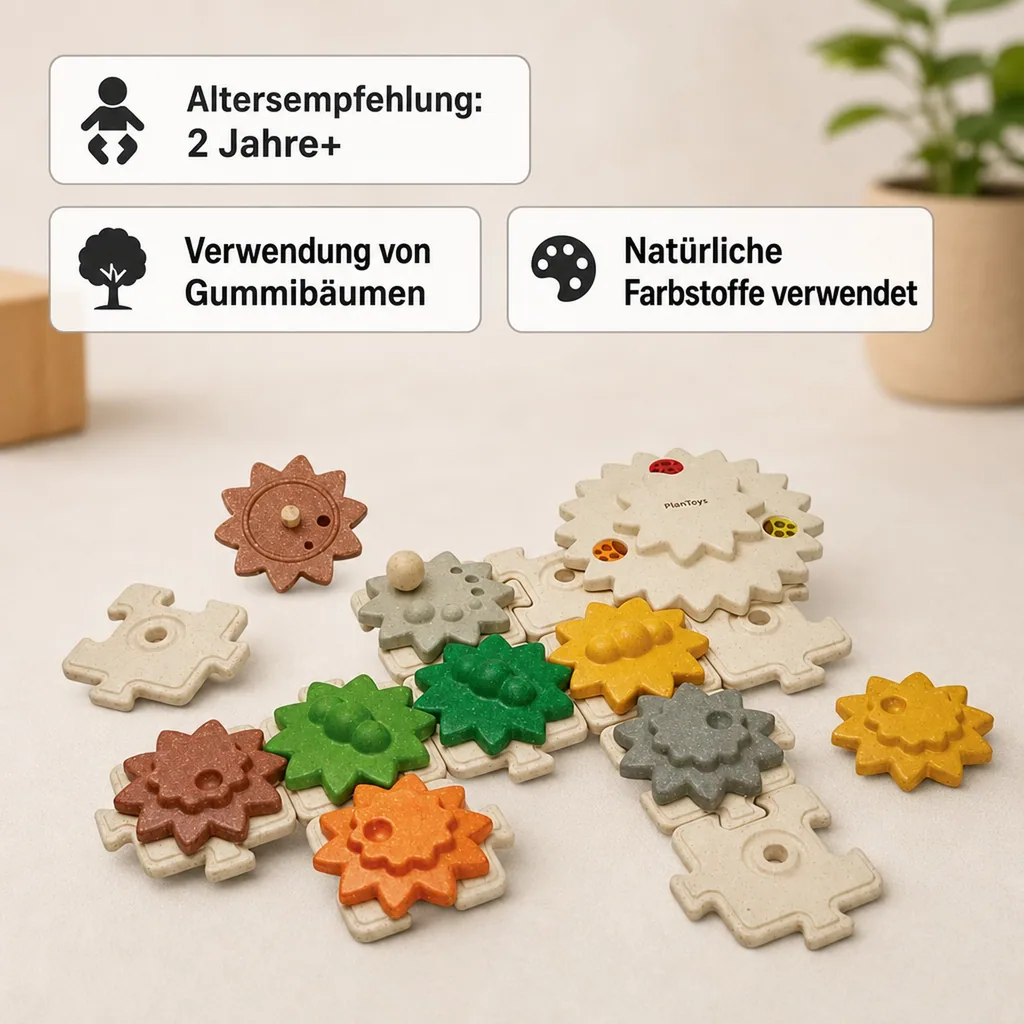 Plan Toys Kinderpuzzle Getriebe Holz
