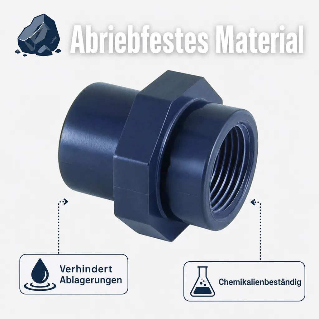 PVC Fitting, Übergangsmuffe, 32-25mm x 3/4 Zoll, PN10