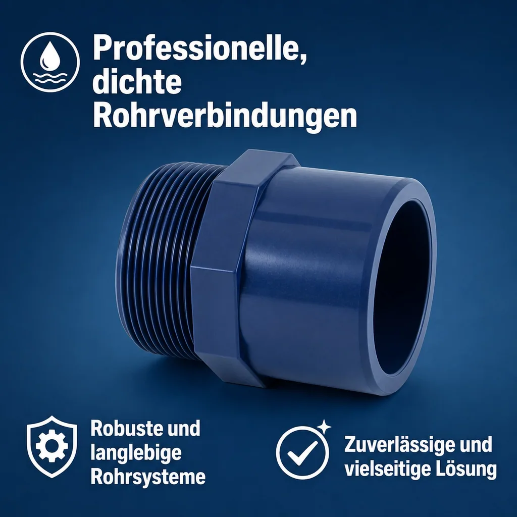 PVC Fittinge, Übergangsmuffe 25-20mm x 1/2", PVC-U, PN10