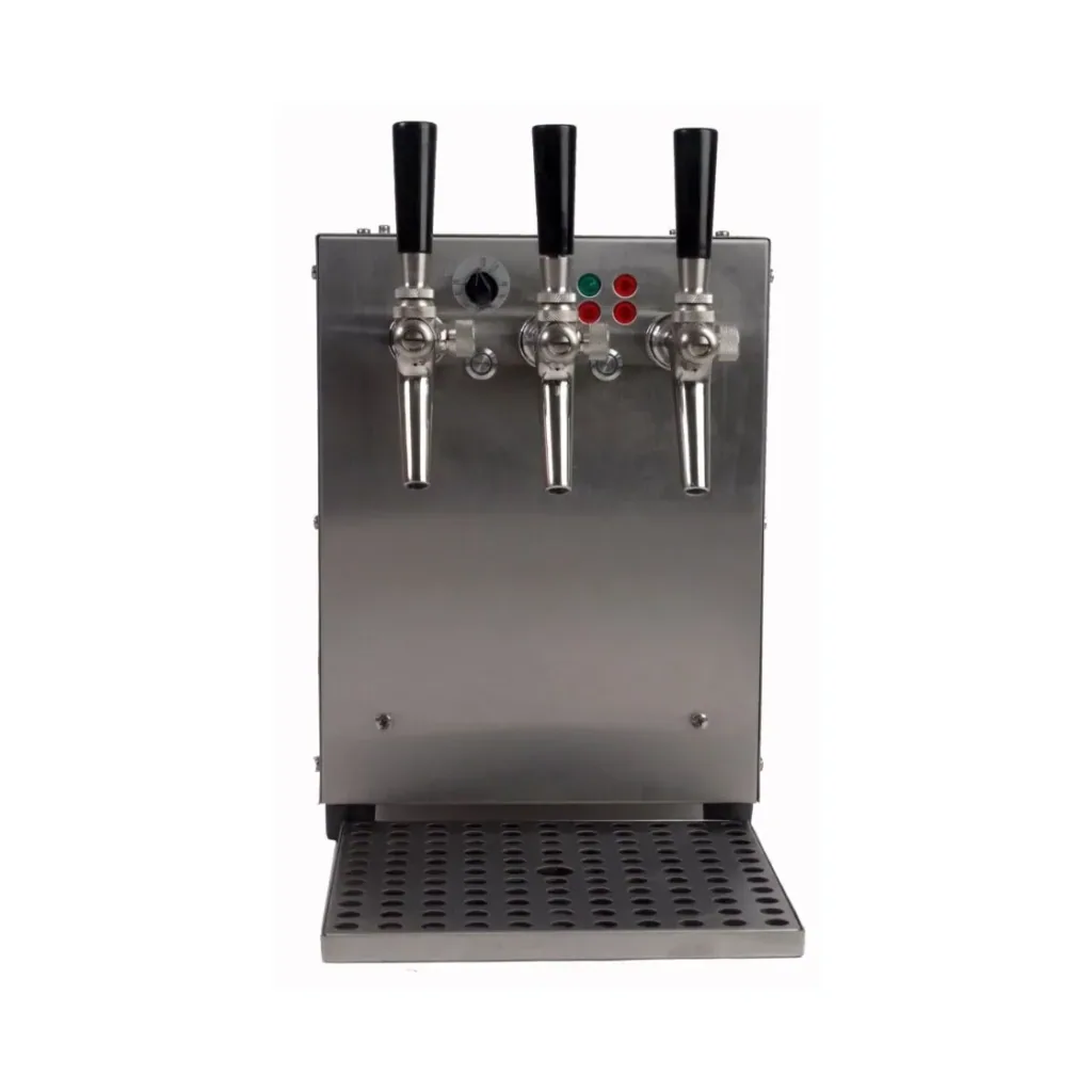 Glühweinautomat, Glühweinwärmer, Glühweinzapfanlage - Getränke-Durchlauferhitzer 9kW, mit elektrischer Pumpe, 3-leitig, Edelstahl-Gehäuse