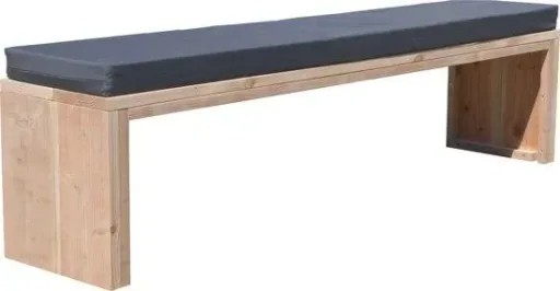 Gartenbank Douglas Holz 180 cm inkl. Wasser- und schmutzabweisendem Kissen Anthrazit
