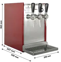 Glühweinzapfanlage, Getränke-Durchlauferhitzer, 3-leitig mit integriertem Luftkompressor, 9kW, Edelstahl-Gehäuse