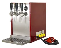 Glühweinzapfanlage, Getränke-Durchlauferhitzer, 3-leitig mit integriertem Luftkompressor, 9kW, Edelstahl-Gehäuse