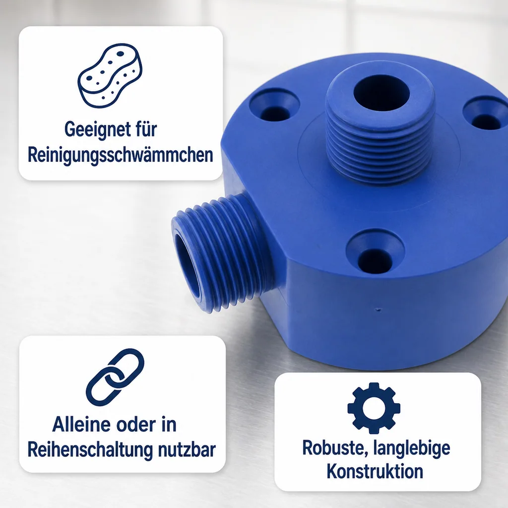 Wandhalter für Zapfkopfreinigungsadapter (1 Anschluss), mit seitlichem Wasseranschluss 5/8 Zoll
