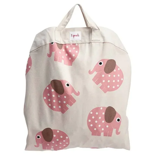 3 Sprouts Spielmatte / Spielzeugsack Elefanten rosa