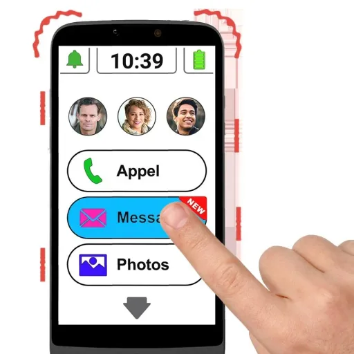 Senioren Smartphone M510-C mit Ladeschale, SOS Armband und Schutzhülle