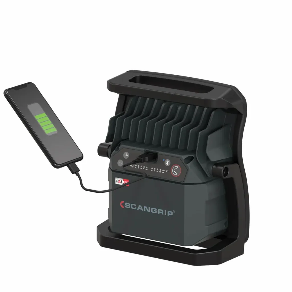 Handflutlichtstrahler NOVA 4 CAS + 12V 4Ah Akku, SC30 Ladegerät mit abnehmbarem Diffuser