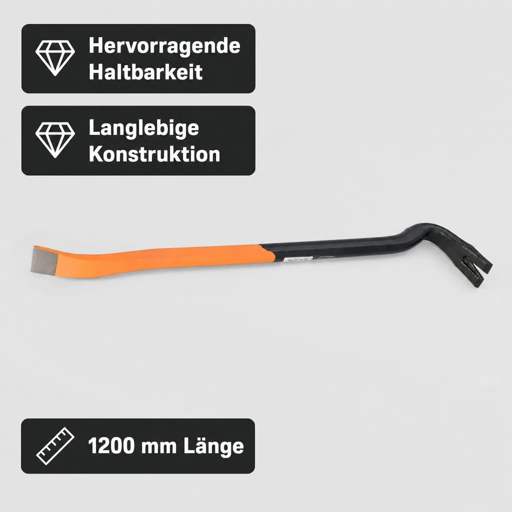 Nageleisen Brechstange 1200mm gehärteter Stahl Griff verstärkt