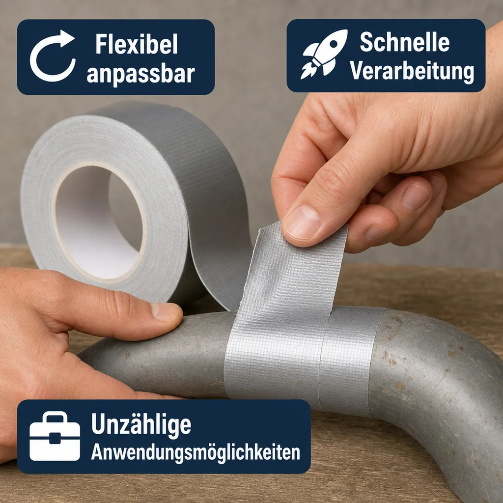 Gewebeklebeband PE-beschichtet aus Naturkautschuk, Breite 48 mm, Länge 50 m