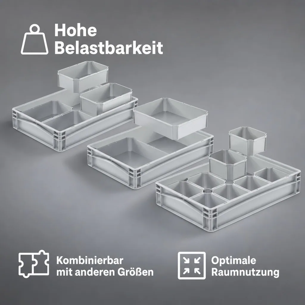 Eurobox Einsatzkasten grau 1/2 quer