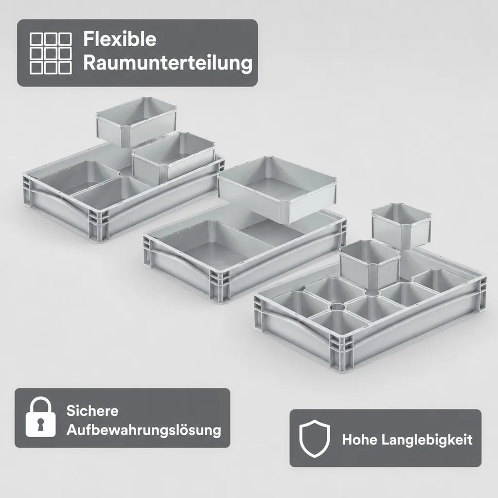 Eurobox Einsatzkasten grau 1/2 quer