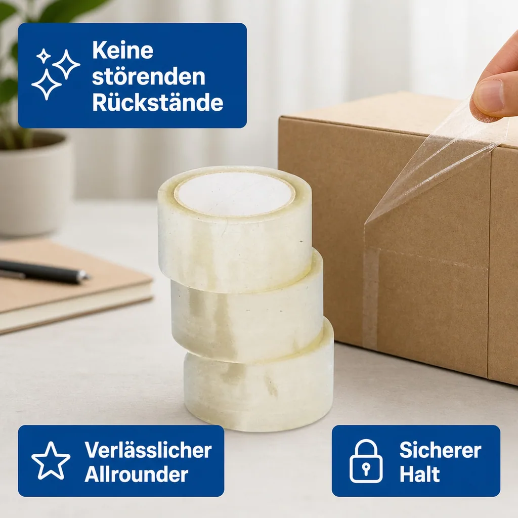 Poly Klebeband, 3 Rollen, transparent